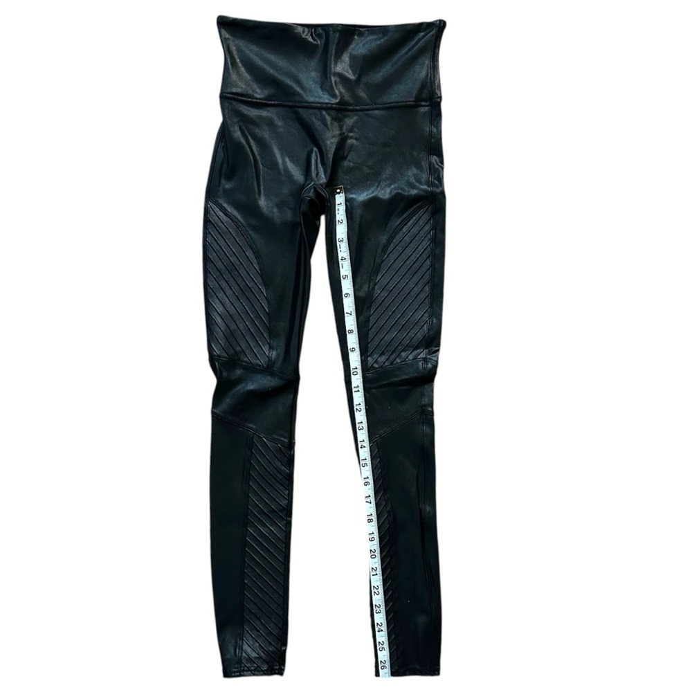 SPANX Moto Faux Leather Leggings Black Ankle Small - Picture 9 of 10